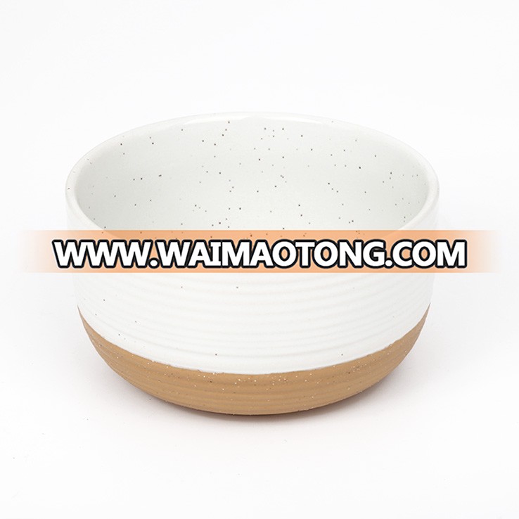 Safety handmade round shape ceramic soup bowl